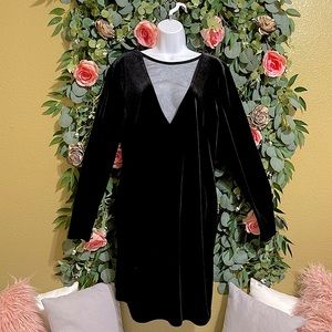 Forever 21 Velvet Mesh Insert Velvet Mini Dress